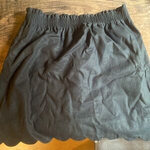 J. Crew Black Linen‎ Mini Skirt with Elastic Waist and Pockets Size 10 NWT